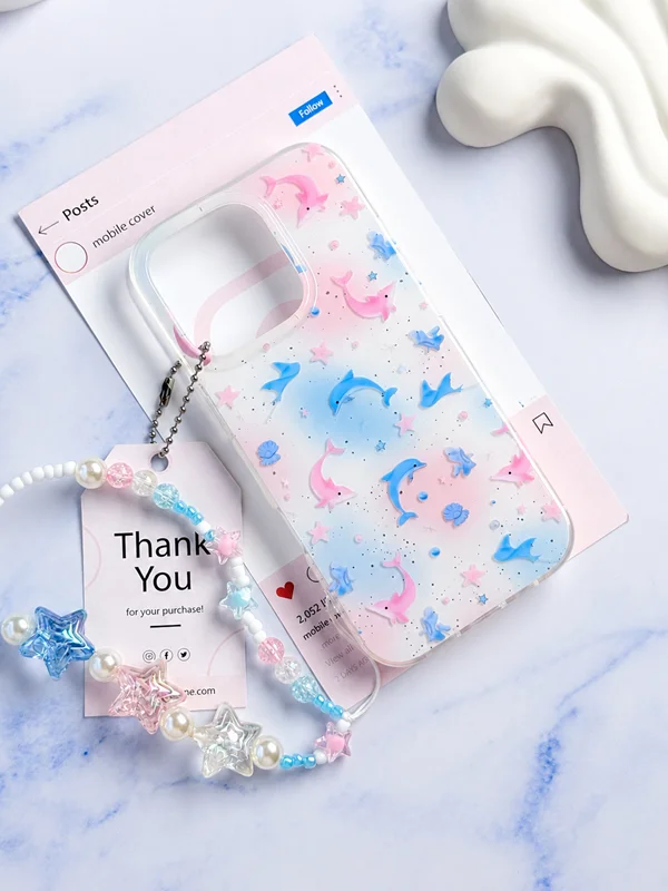 قاب Pastel Star Dolphin با آویز